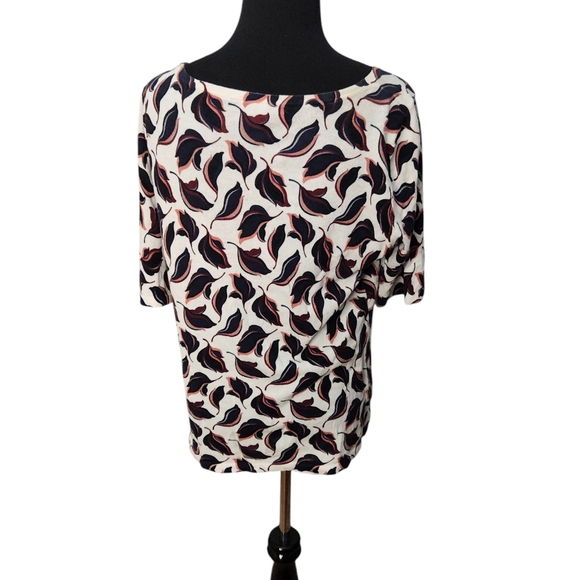 Ann Taylor Crew Neck 3/4 Sleeves Leaf  Size Large - Picture 6 of 8